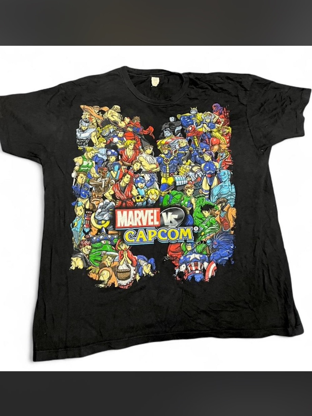 Vintage Promo Marvel vs Capcom Black Short Sleeve Graphic Tee
